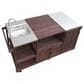 HOMLUX 75.4" Outdoor Kitchen Island with Sink, Solid Wood Outdoor Grill Cart for XL Green Egg Grills, Rolling Outdoor Bar Cart with Stainless Steel Top, for Pizza Prep & BBQ, Brown, , large