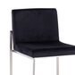 Lumisource Fuji High Back Counter Stool with Black Velvet Cushion in Stainless Steel (Set of 2), , large