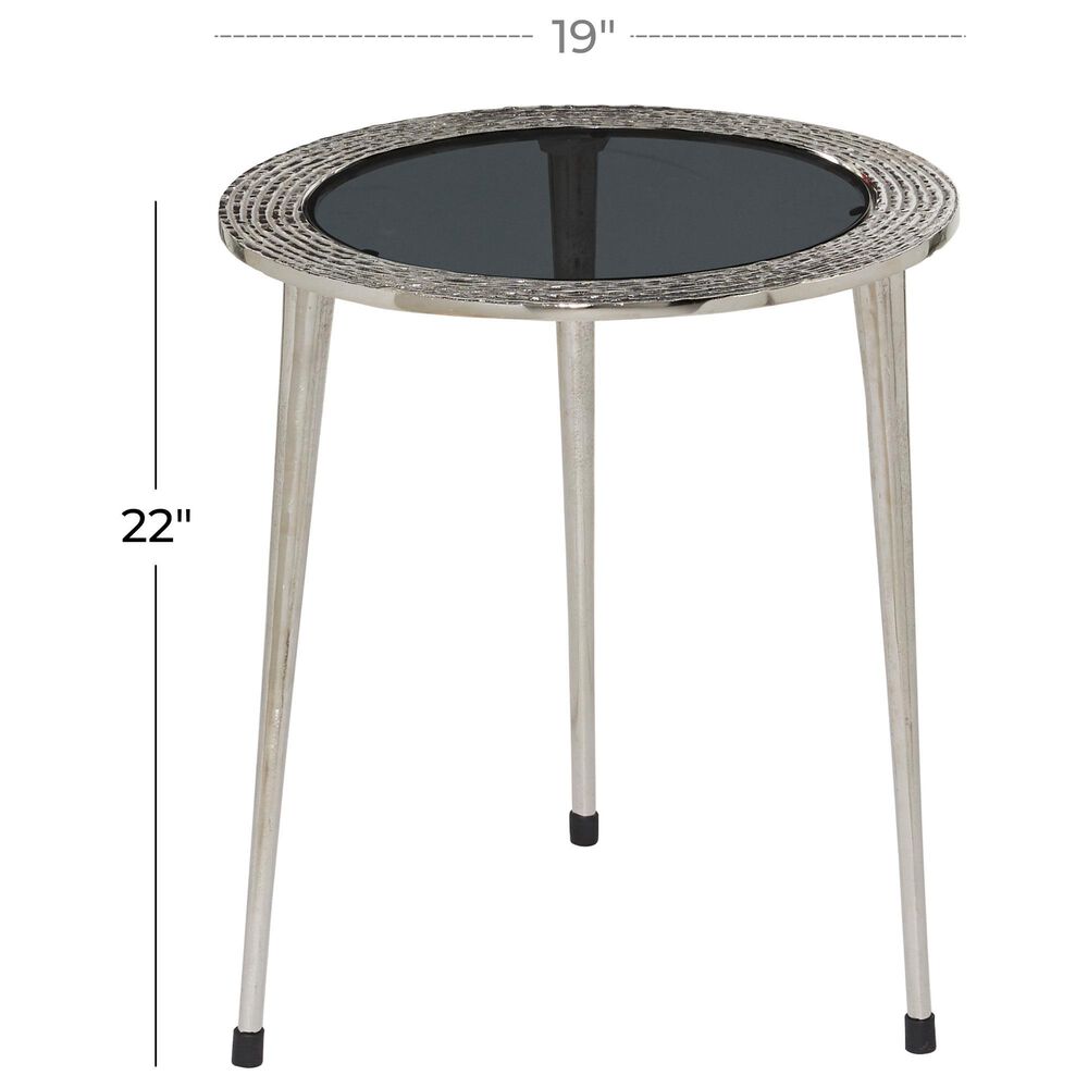 Maple and Jade Modern Leg Accent Table in Silver, , large