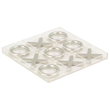 Maple and Jade 10-Piece Tic Tac Toe Home Decor Game Set in Polished Clear and Silver, , large