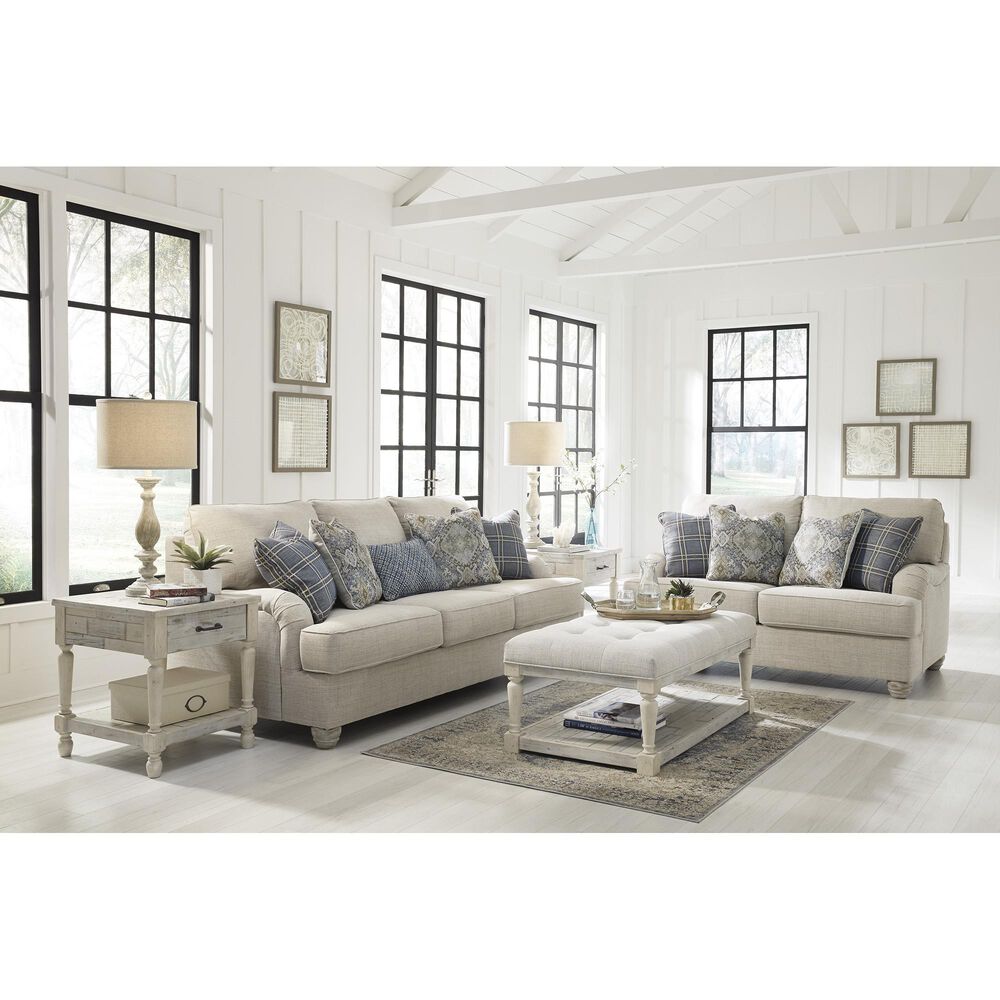 Signature Design by Ashley Traemore Stationary Loveseat in Linen, , large