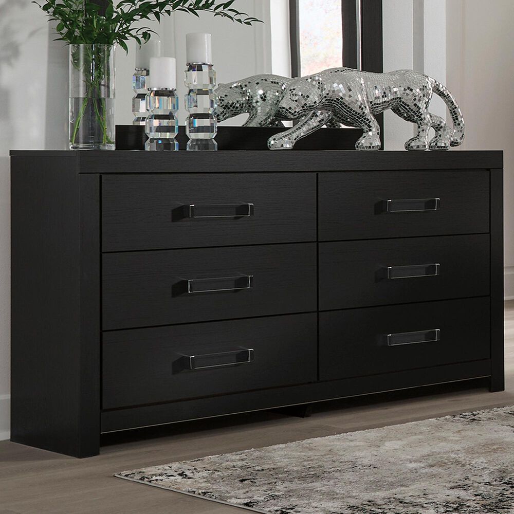 Ashley Maeling 6-Drawer Dresser in Matte Black, , large