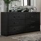 Ashley Maeling 6-Drawer Dresser in Matte Black, , large