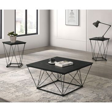 Furniture of America Anitta 3-Piece Table Set in Black, , large