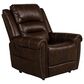 Flexsteel Oscar Power Lift Recliner with Power Lumbar and Headrest in Brown, , large
