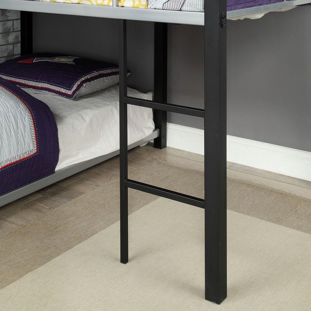 Furniture of America Hatch Twin Triple Bunk Bed in Sand Black and Silver, , large