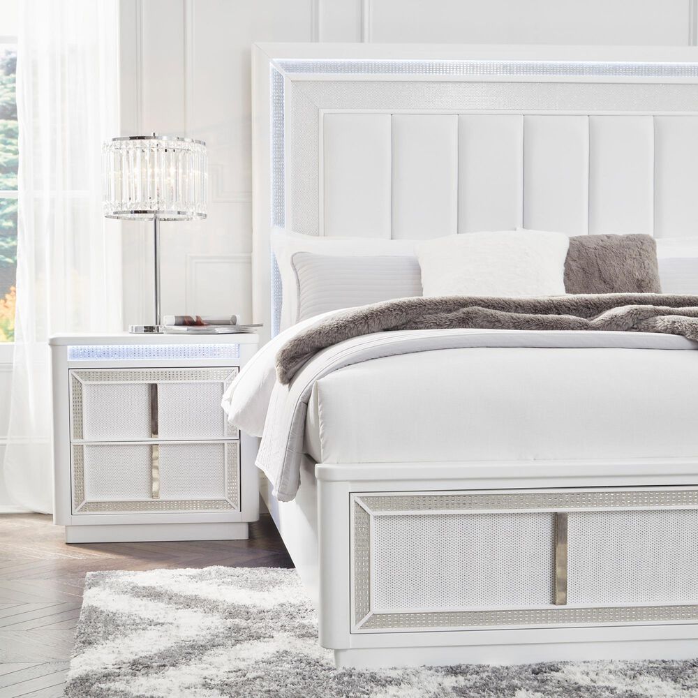 Ashley Chalanna King Upholstered Storage Bed  in White, , large