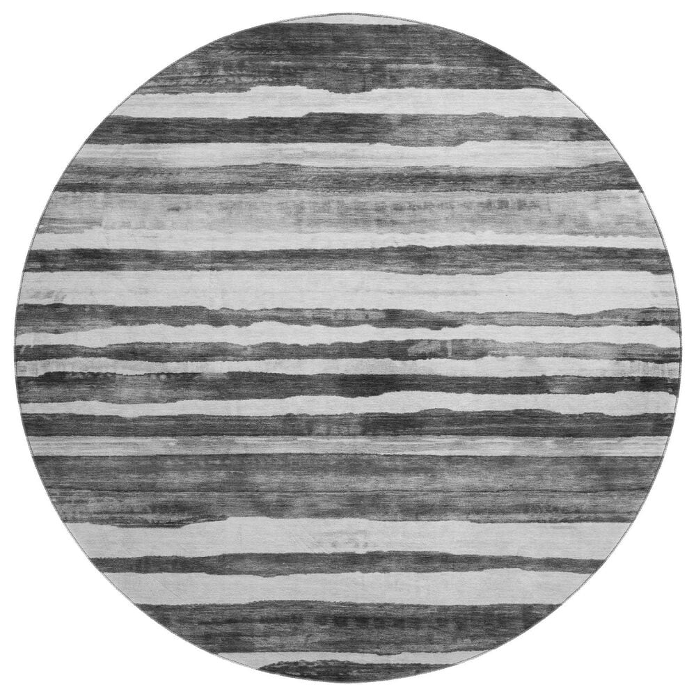 Dalyn Rug Company Neo NO16 8" Round Charcoal Area Rug, , large