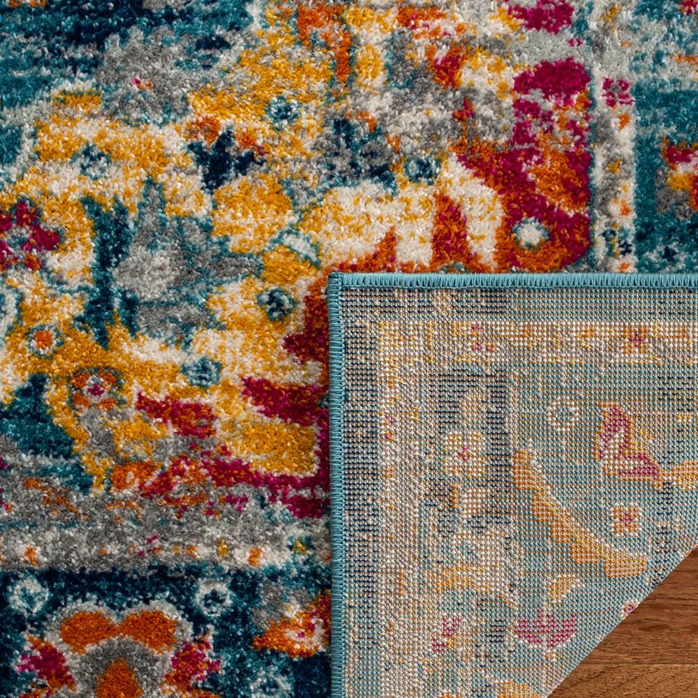 Safavieh Madison MAD154L 5&#39;3&quot; x 7&#39;6&quot; Teal and Fuchsia Area Rug, , large