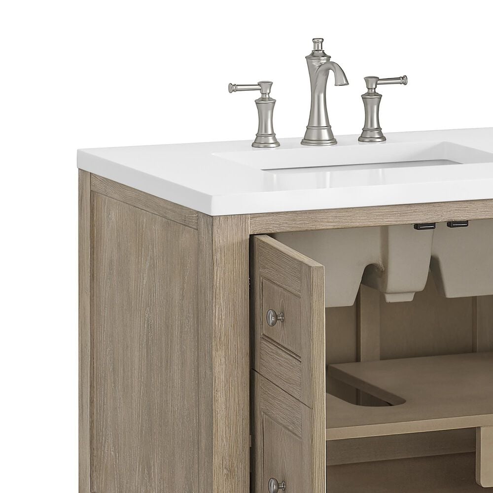 James Martin Vanities Breckenridge 30&quot; Single Vanity in Whitewashed Oak with 3 cm White Zeus Quartz Top, , large