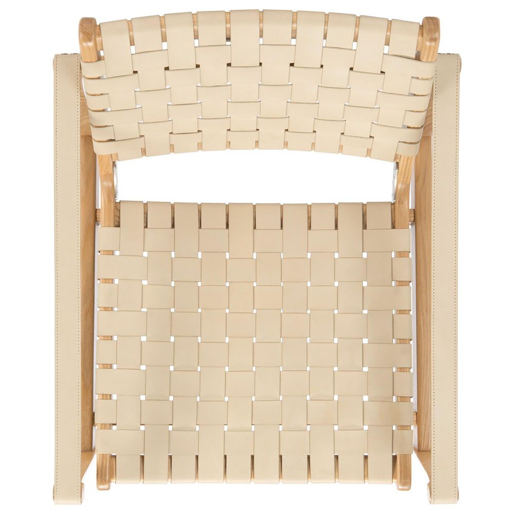 Safavieh Jessica Leather Safari Chair in White, , large