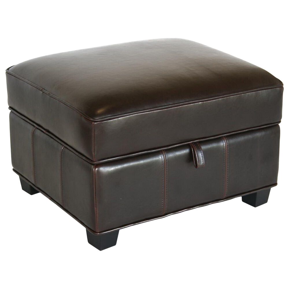 Baxton Studio Agustus Storage Ottoman in Brown, , large