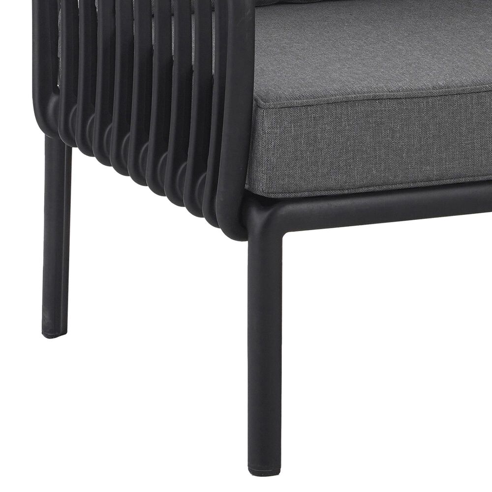 Hearth and Haven Patio Club Chair with Dark Gray Cushion in Black, , large