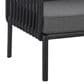 Hearth and Haven Patio Club Chair with Dark Gray Cushion in Black, , large