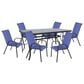 Redline Creation Inc. 7-Piece Patio Dining Set in Black and Navy Blue, , large