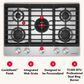 KitchenAid 30" Gas Cooktop with Aluminum Griddle and LED Backlit Knobs in Stainless Steel, , large