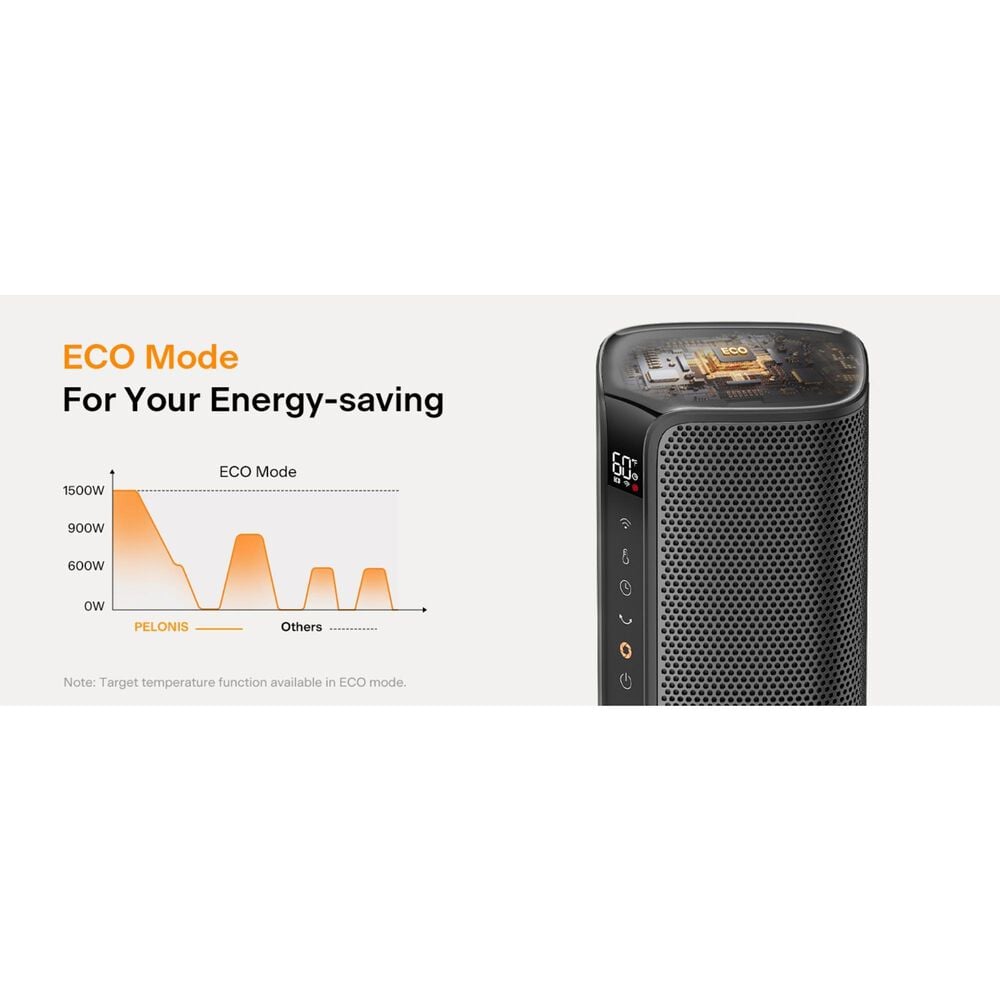 Midea 30&quot; Smart Digital Tower Ceramic Heater in Black, , large