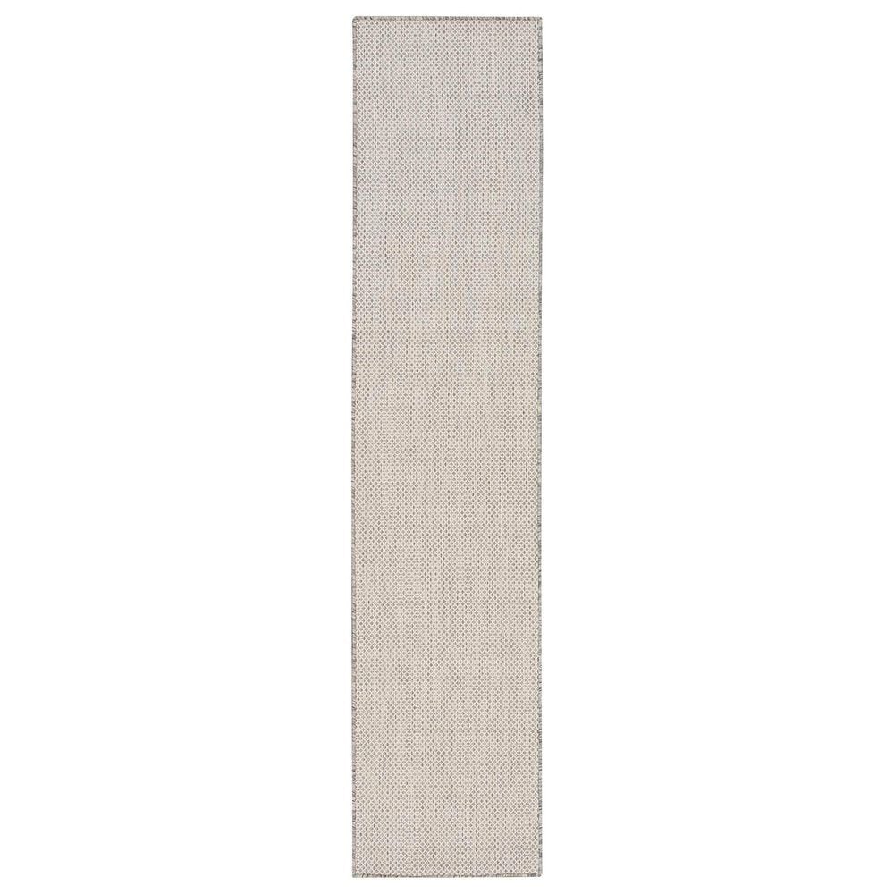 Nourison Courtyard Ivory and Silver 2&#39;2&quot; x 12&#39; Indoor/Outdoor Runner, , large