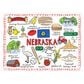 1 Brilliant Gift Wanderer Nebraska Tempered Glass Cutting Board in White, , large