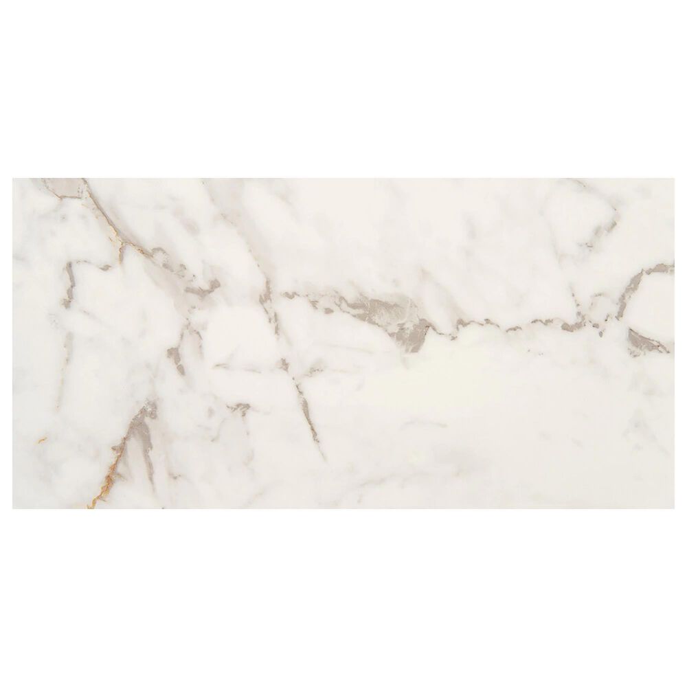 Marazzi Marble Obsession 12" x 24" Matte Porcelain Tile in Calacatta Gold, , large
