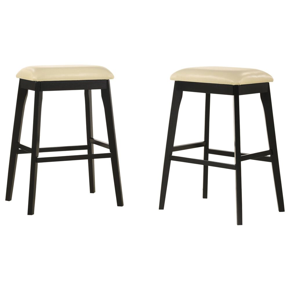 Carolina Chair and Table Mirabelle 30" Barstool in Cream/Espresso (Set of 2), , large