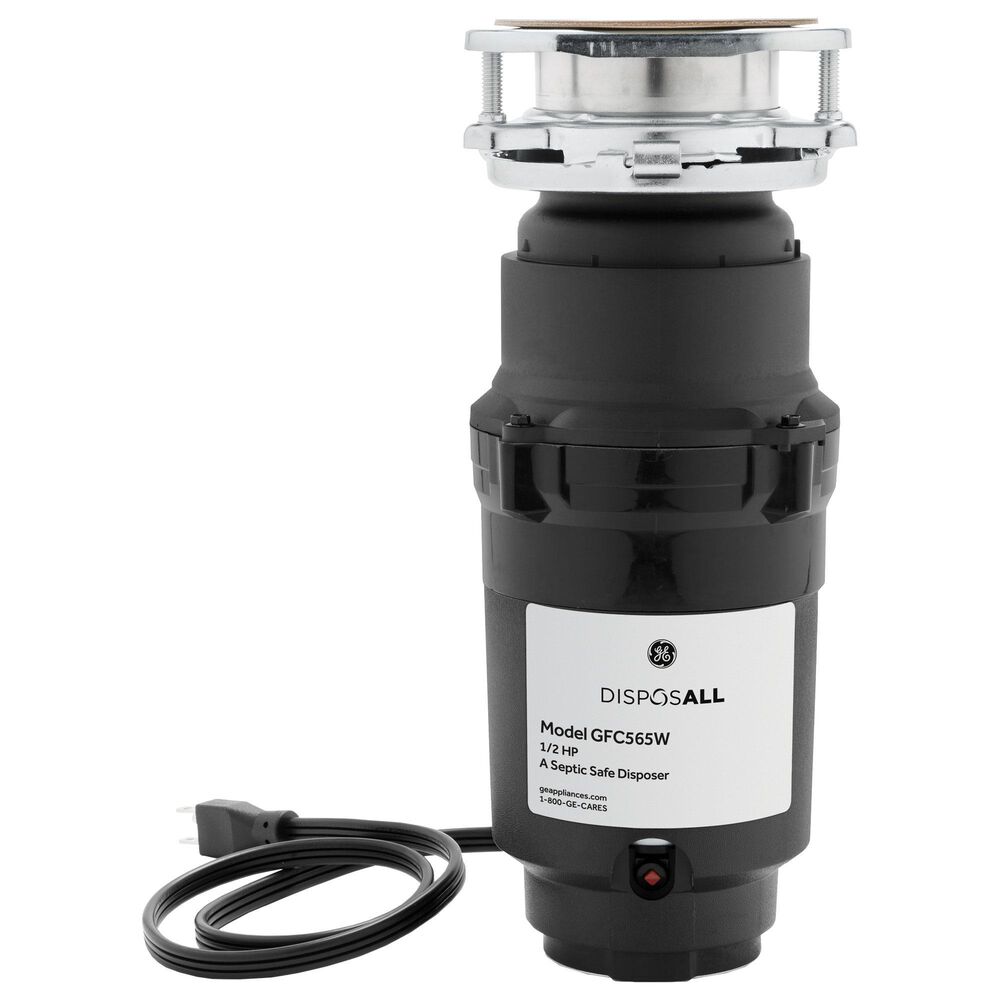 GE Appliances 1/2 HP Continuous Feed Corded Garbage Disposal in Black, , large