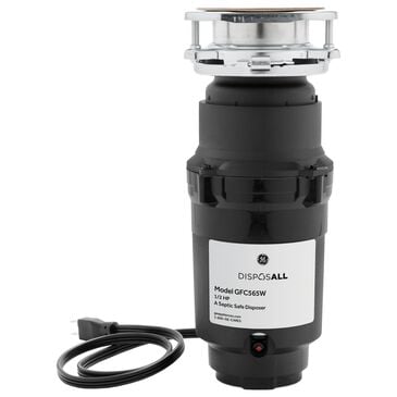 GE Appliances 1/2 HP Continuous Feed Corded Garbage Disposal in Black, , large