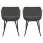 LumiSource Margarite Contemporary Dining/accent Chair in Black Metal and Grey Faux Leather by LumiSource - Set of 2, , large