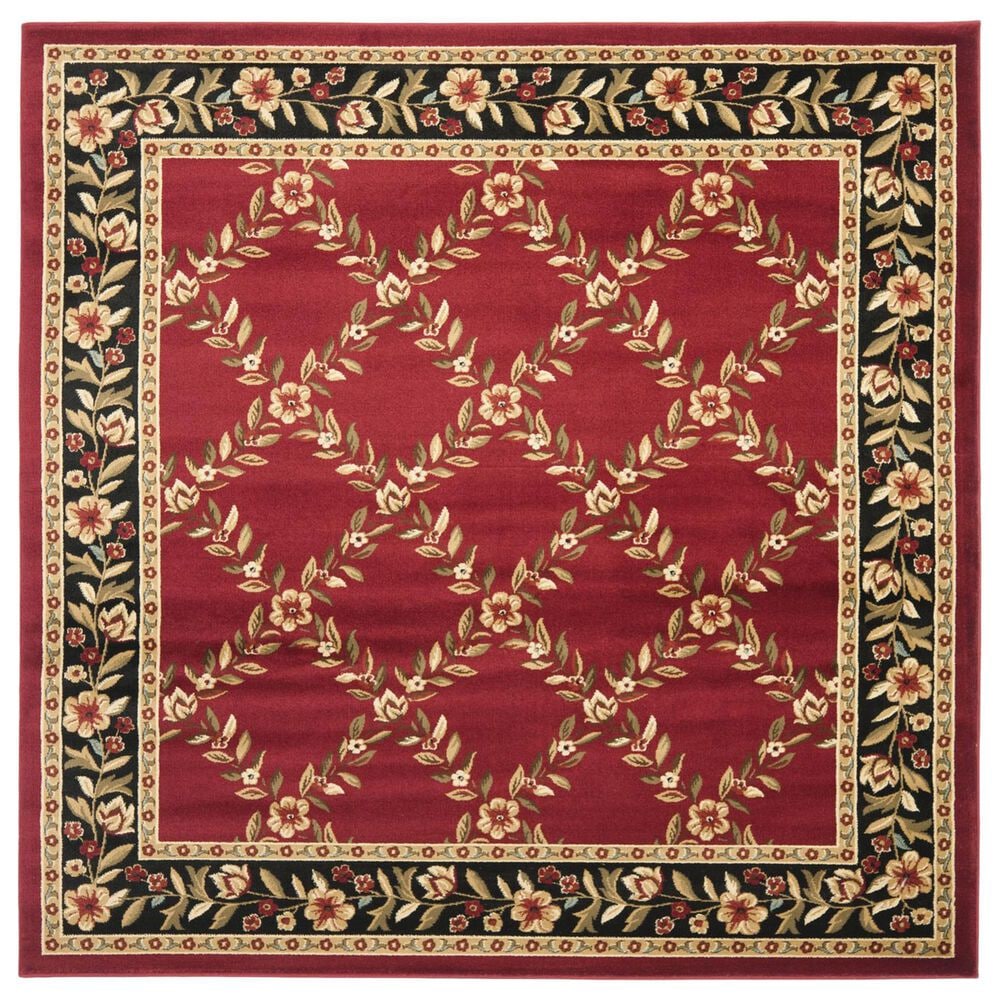 Safavieh Lyndhurst 6"7" Square Red and Black Area Rug, , large