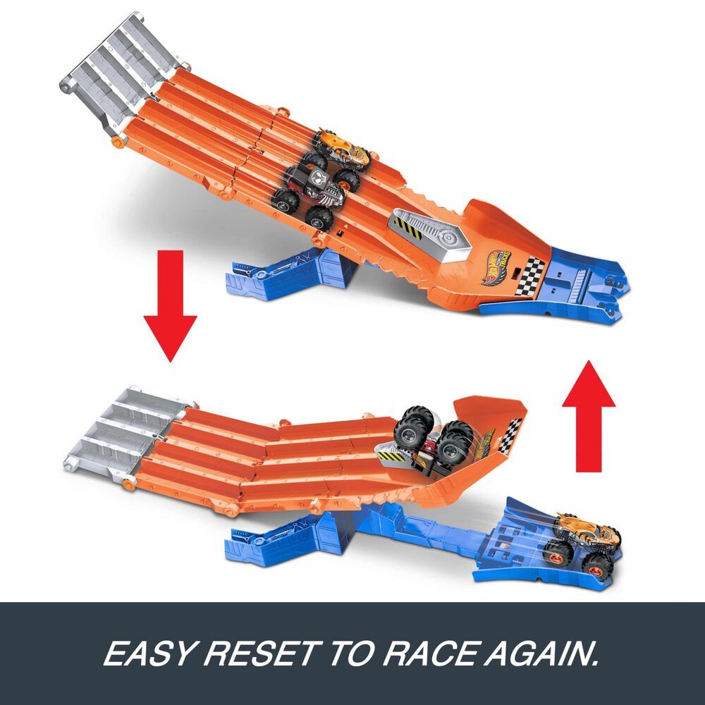Hot Wheels Monster Trucks Racedown Destruction Track Set in Multicolor, , large