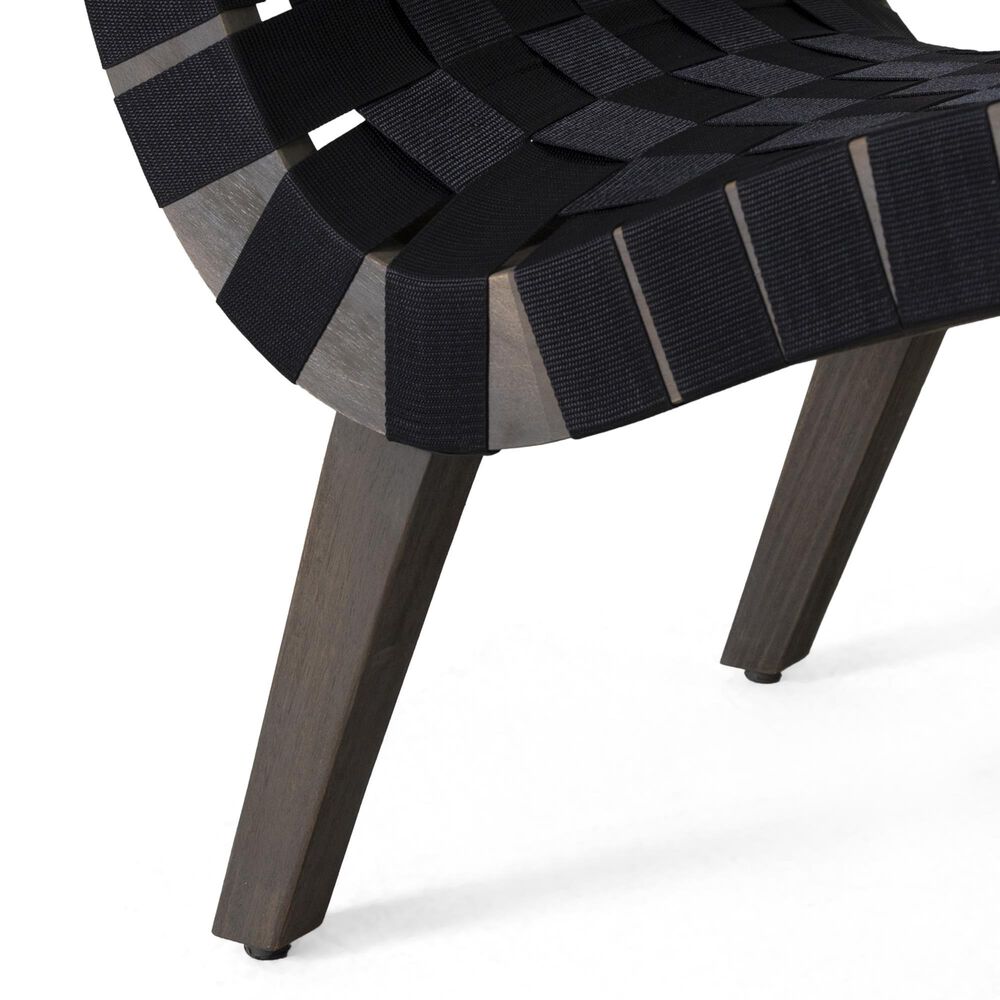 Hearth and Haven Charlotte Outdoor Lounge Chair with Black Rope Weave Design Seat &#40;Set of 2&#41;, , large