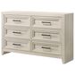Crown Mark Lorraine 6 Drawer Dresser and Mirror in Antique White, , large