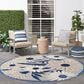 Nourison Aloha 5"3" Round Blue and Grey Indoor/Outdoor Area Rug, , large