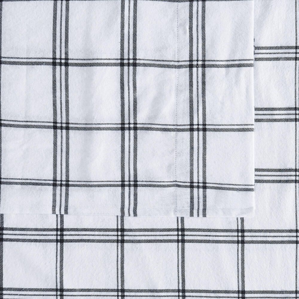 Pem America Truly Soft Bristol 4-Piece Queen Sheet Set in White and Black, , large