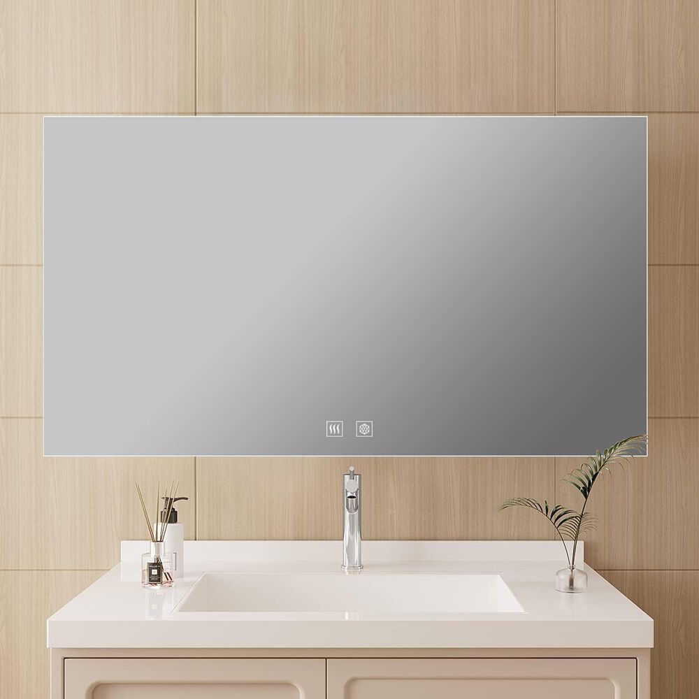 Lexora Home Vellum 60" x 36" LED Vanity Mirror, , large
