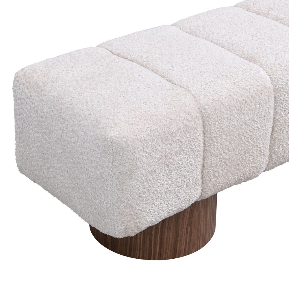 Hearth and Haven 64" Upholstered Dining Bench with Feet Pads in Beige, , large