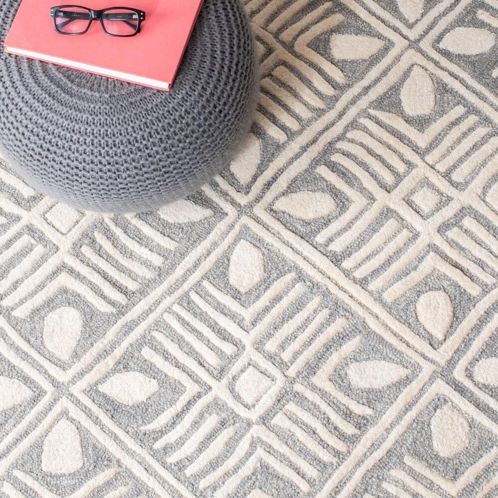 Safavieh Micro-Loop MLP262F 4&#39; x 6&#39; Gray and Ivory Area Rug, , large