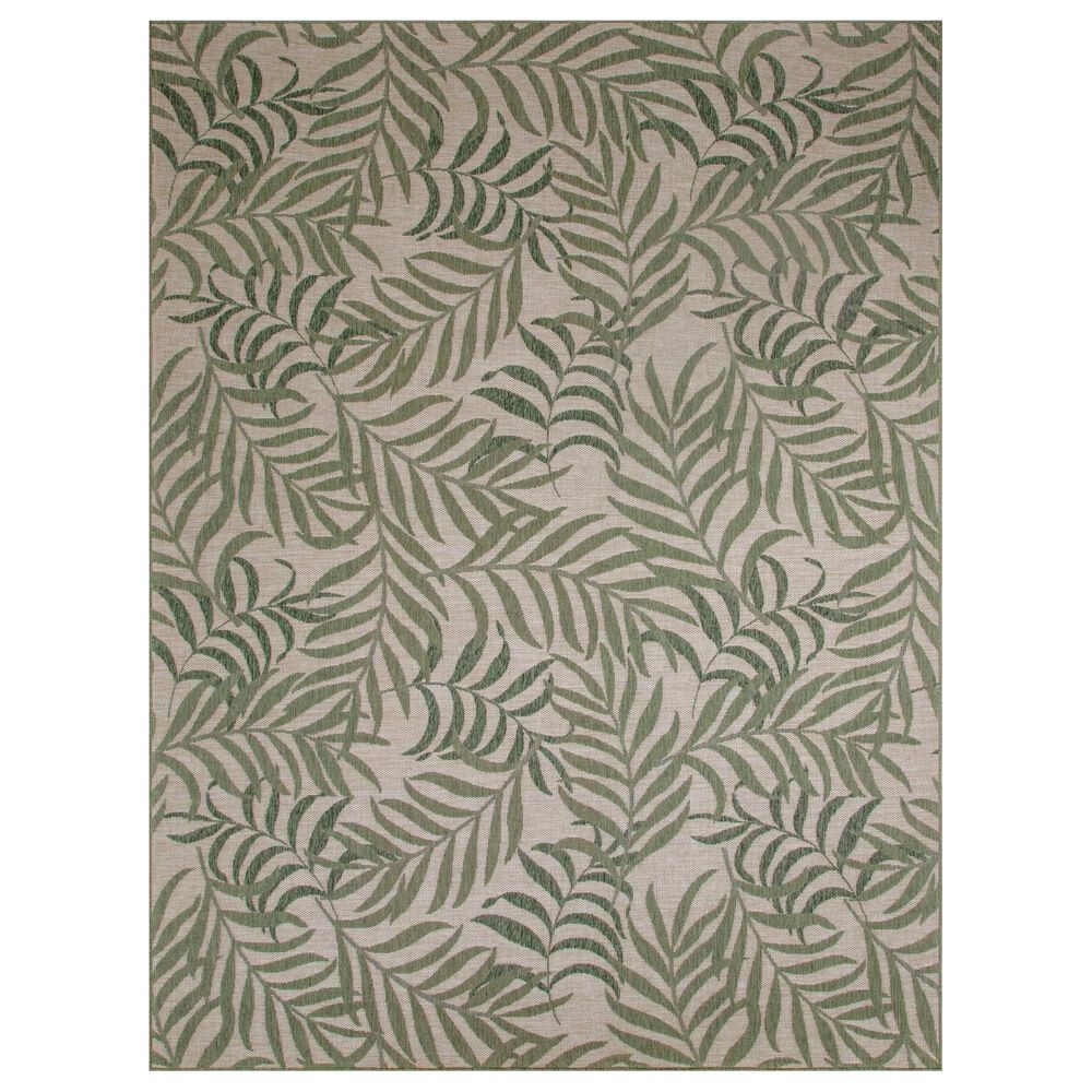 Nourison Garden Oasis GOA01 Ivory and Green 9&#39; x 12&#39; Indoor/Outdoor Area Rug, , large