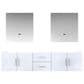 Lexora Home Geneva 80" Double Bathroom Vanity Cabinet Only in Glossy White and 30" LED Mirrors, , large