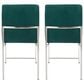 Lumisource Fuji Side Chair with Green Cushion in Brushed Stainless Steel (Set of 2), , large