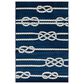 Central Oriental Terrace Tropic Nautical Life 5" x 7"3" Sapphire and Snow Area Rug, , large