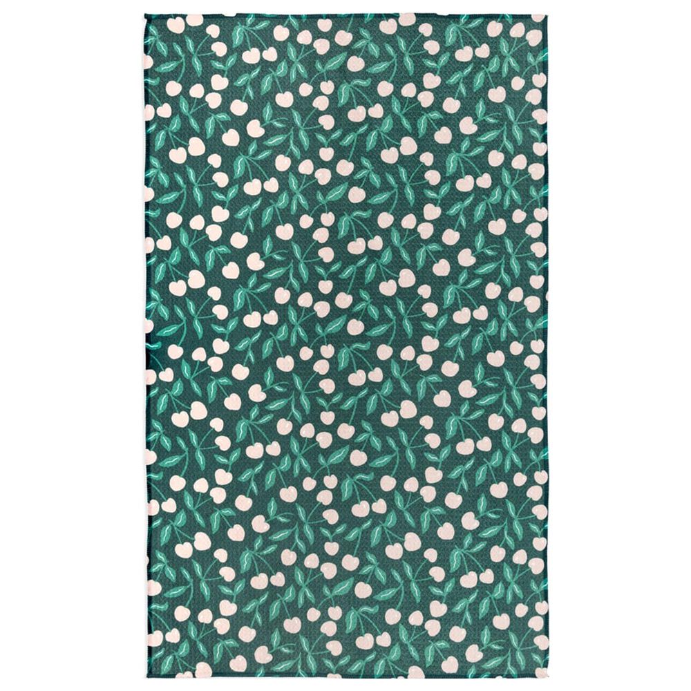 MuKitchen Vibe Dish Towel in Cherry Pit and White, , large