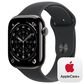 Apple Watch Series 11 (GPS+Cellular) 46mm Titanium Case with Black Sport Band - M/L in Slate and 2-Year AppleCare+, , large