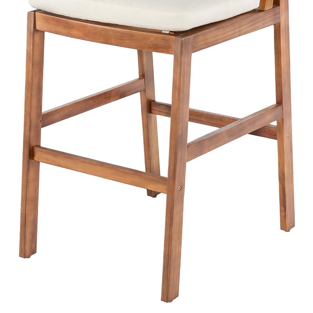 Hearth and Haven Outdoor Bar Stool with Green Wicker Back in Cream (Set of 2), , large