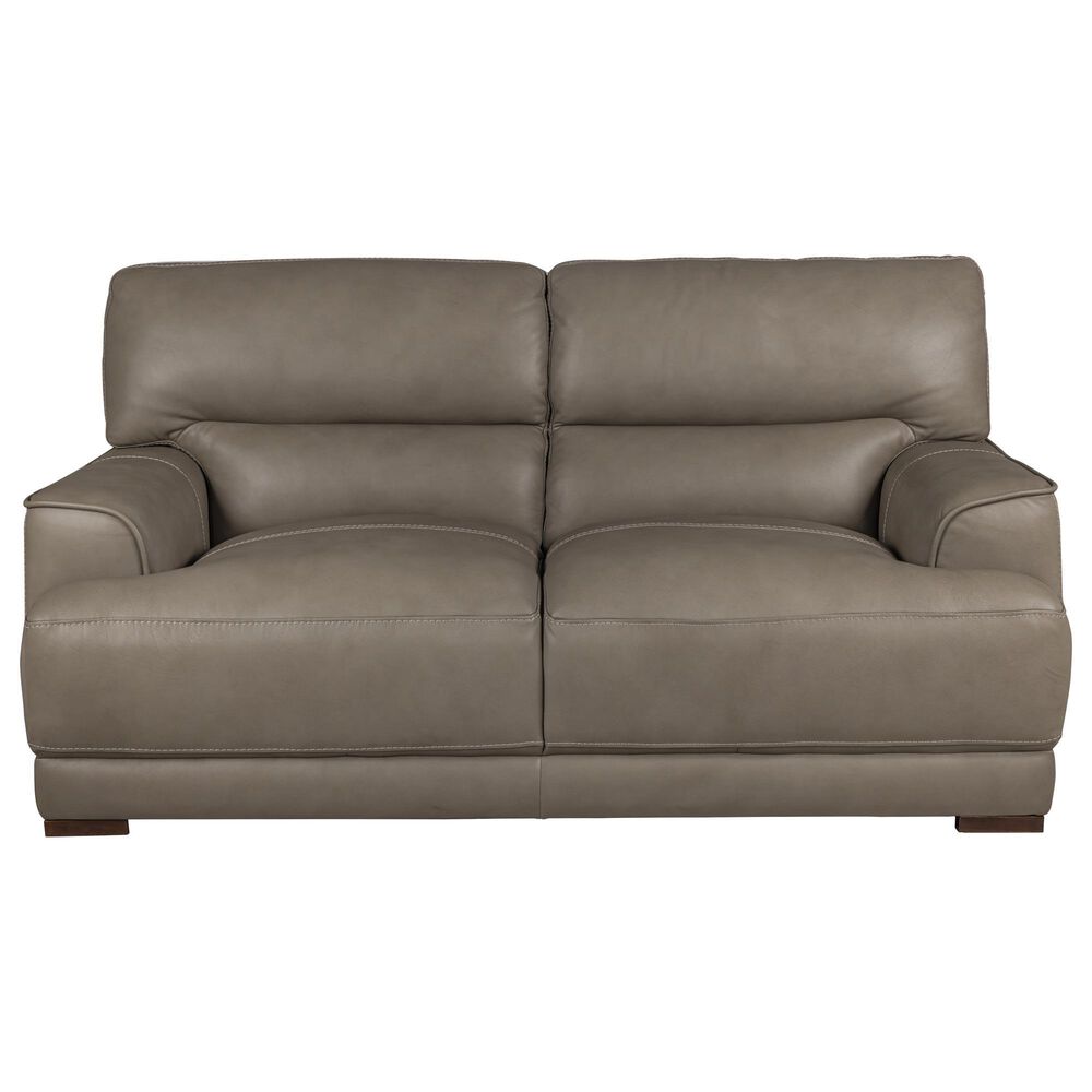 Bordeaux &amp; Co Stationary Leather Sofa and Loveseat Set in Goodland Grey, , large