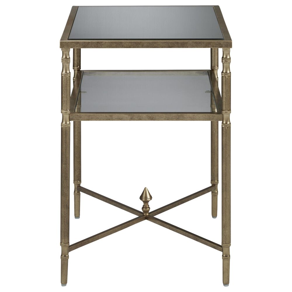 Ashley Cloverty End Table in Aged Gold and Clear, , large