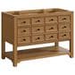 James Martin Malibu 48" Single Bathroom Vanity in Amber Birch with 3 cm White Zeus Quartz Top and Rectangular Sink, , large