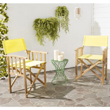 Safavieh Laguna Director Chair in Teak and Yellow - Set of 2, , large