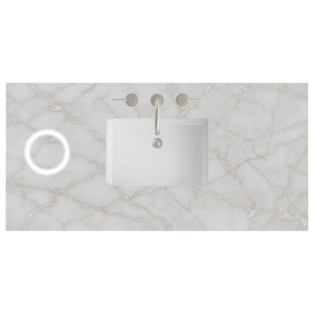 James Martin Vanities Breckenridge 48" Single Bathroom Vanity in Bright White with 3 cm Eternal Jasmine Pearl Silestone Top, Rectangular Sink and FreePower Wireless Charger, , large