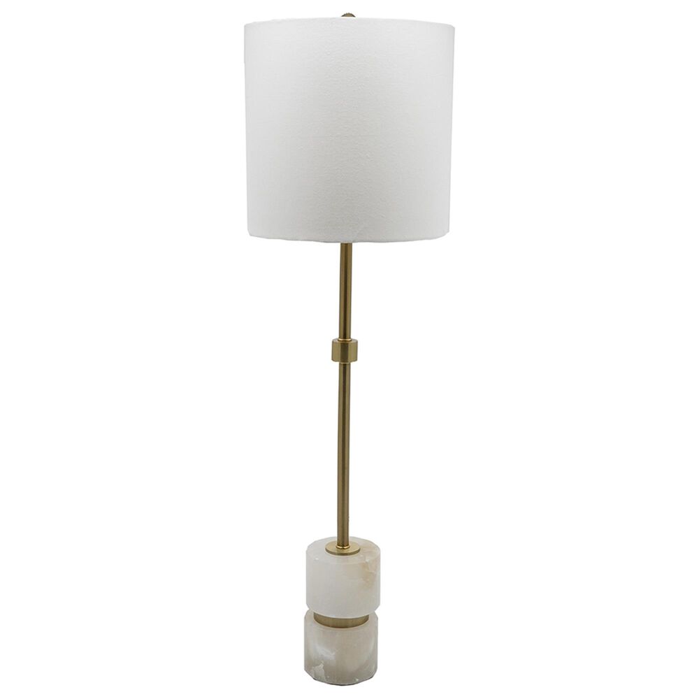 A&amp;B Home Ipori Buffet Lamp in White and Brass, , large